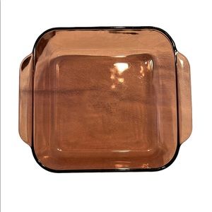 PYREX Vintage Cranberry Square Baking Dish